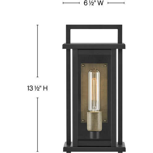 Langston LED 14 inch Black with Burnished Bronze Outdoor Wall Mount Lantern