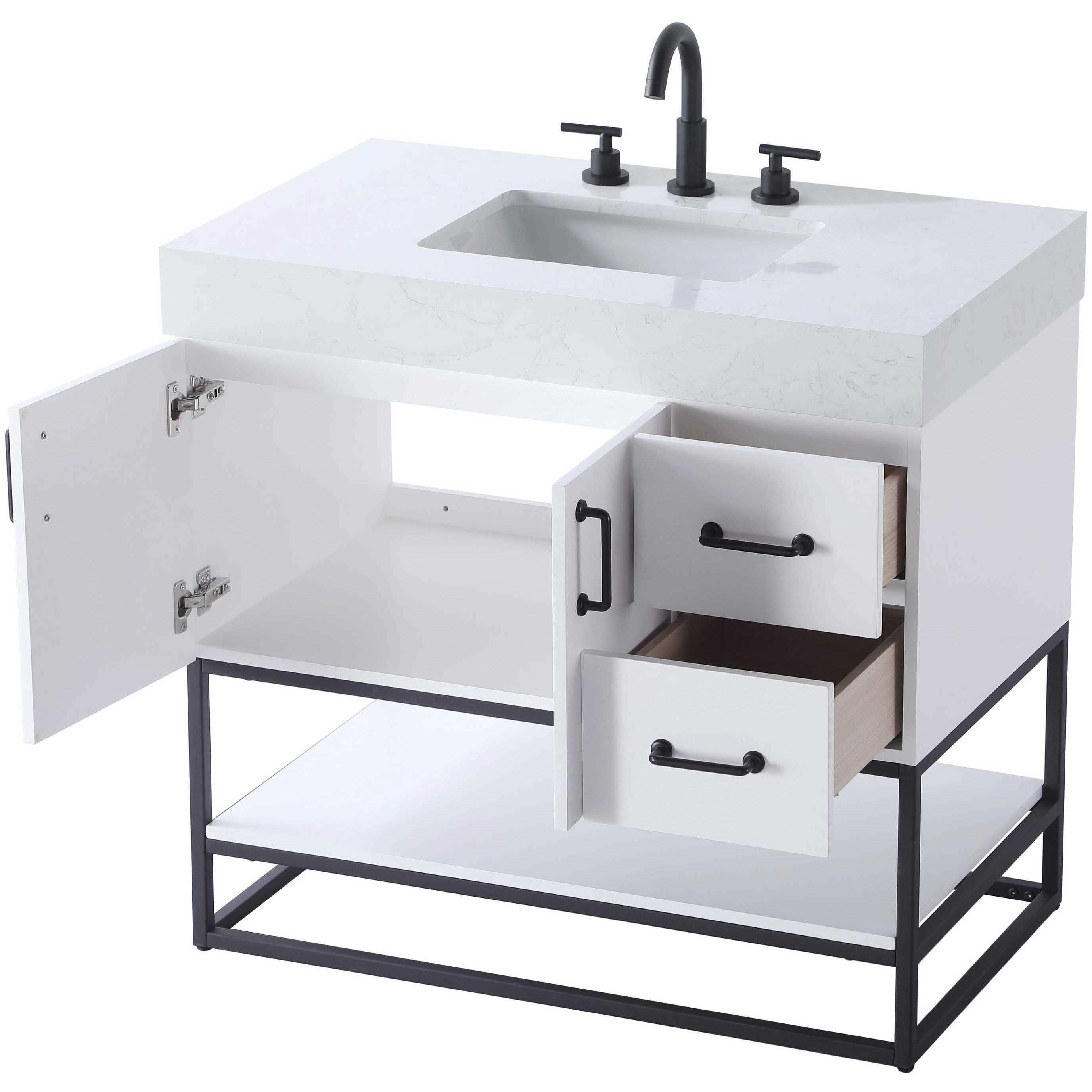 Caroline 36 X 34 inch White Bathroom Vanity Cabinet