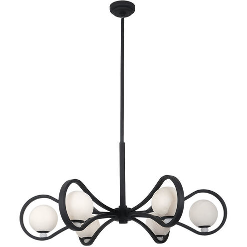 Elliptical 6 Light 44 inch Matte Black Pendant Ceiling Light