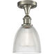 Edison Castile 1 Light 6 inch Brushed Satin Nickel Flush Mount Ceiling Light in Clear Glass