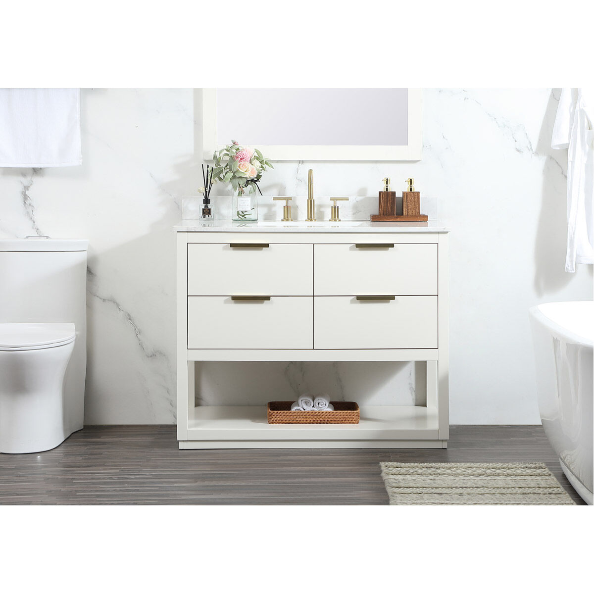 Larkin 42 X 22 X 34 inch White Vanity Sink Set