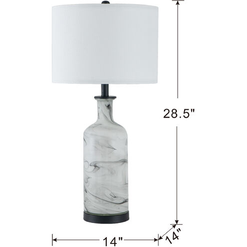 Sarris 29 inch 60.00 watt White and Grey Table Lamp Portable Light