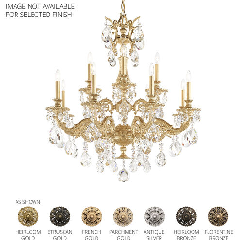 Milano 12 Light Florentine Bronze Chandelier Ceiling Light in Heritage, Florentine Bronze Cast