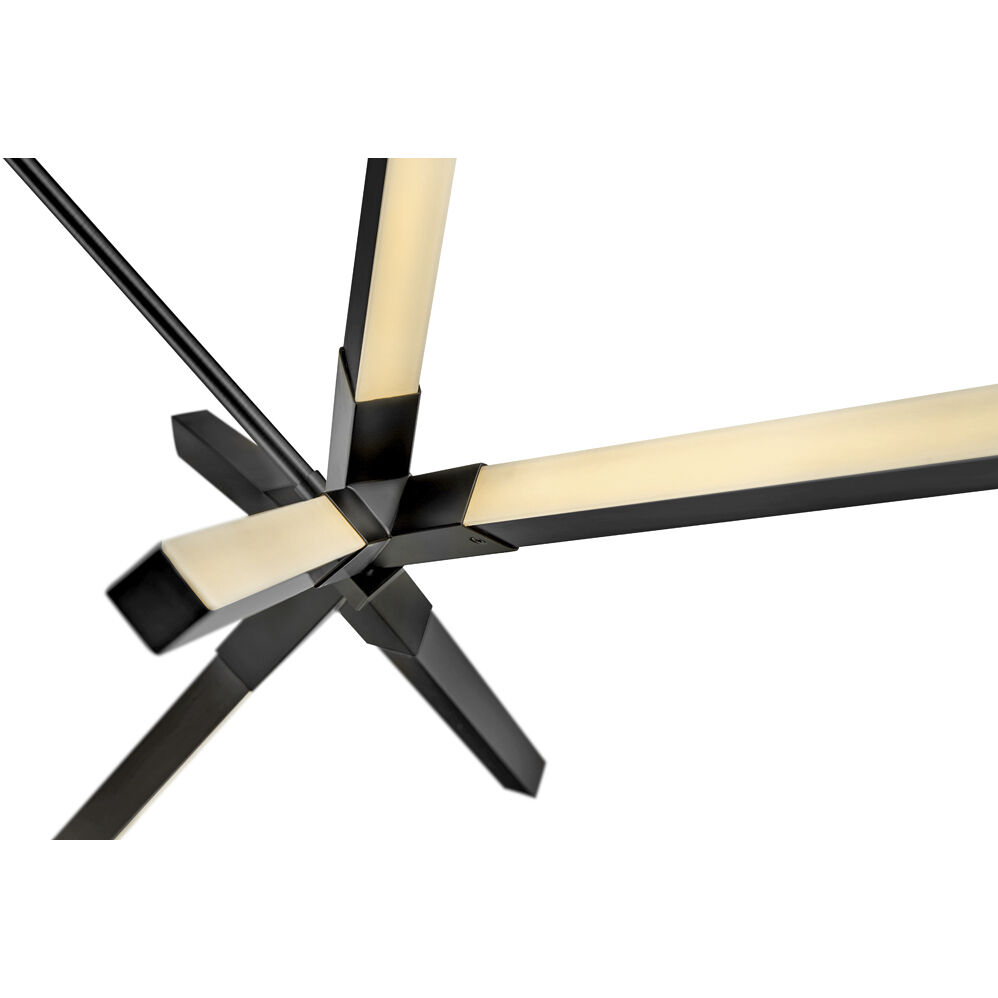 Rae LED 39 inch Black Chandelier Ceiling Light, Linear & Oval