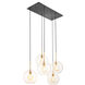 Tango 5 Light 21.65 inch Antique Brass and Bronze and Clear Glass Chandelier Ceiling Light