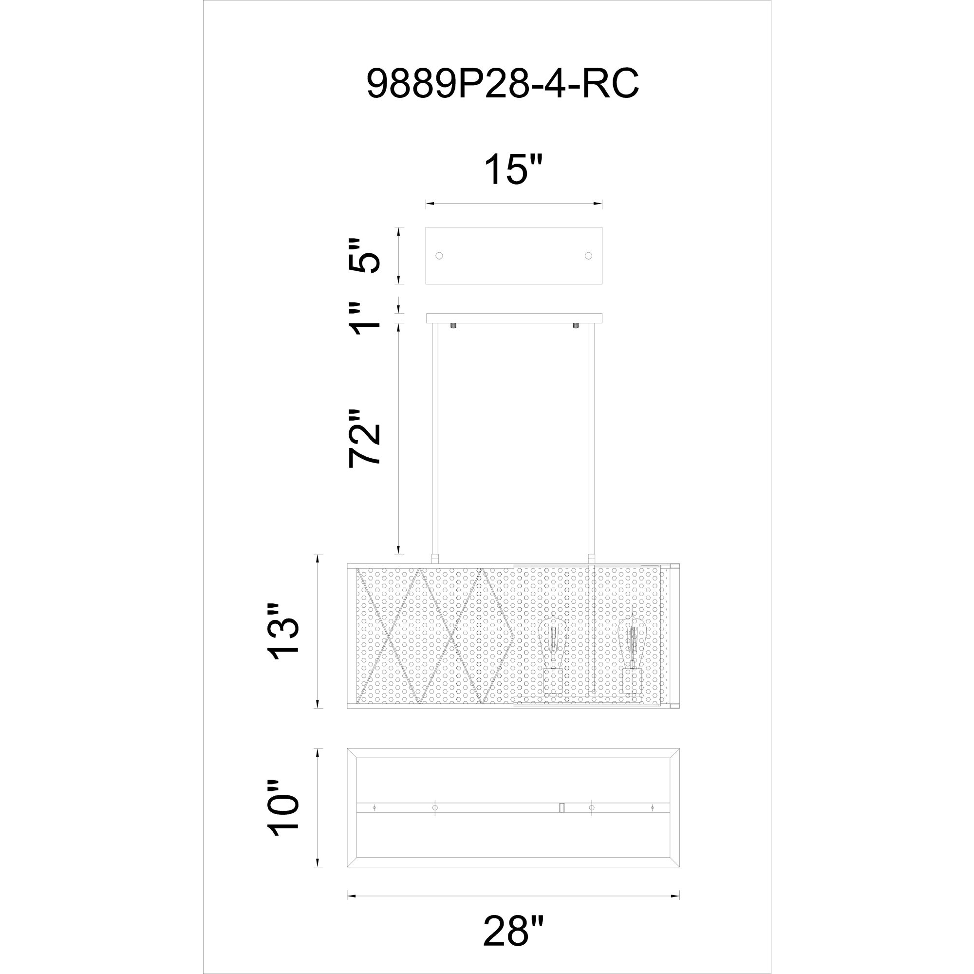 Tapedia 4 Light 28 inch Black Island/Pool Table Light Ceiling Light