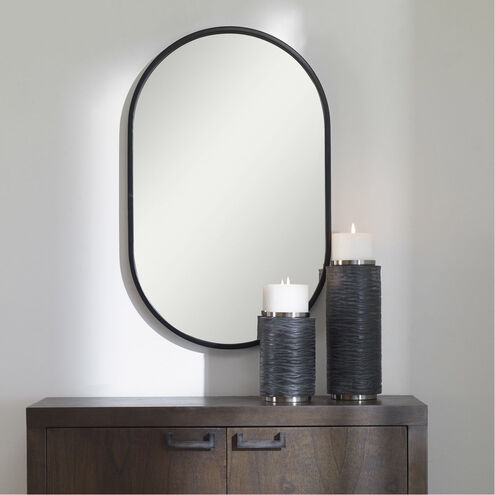 Varina 32 X 20 inch Satin Black Mirror