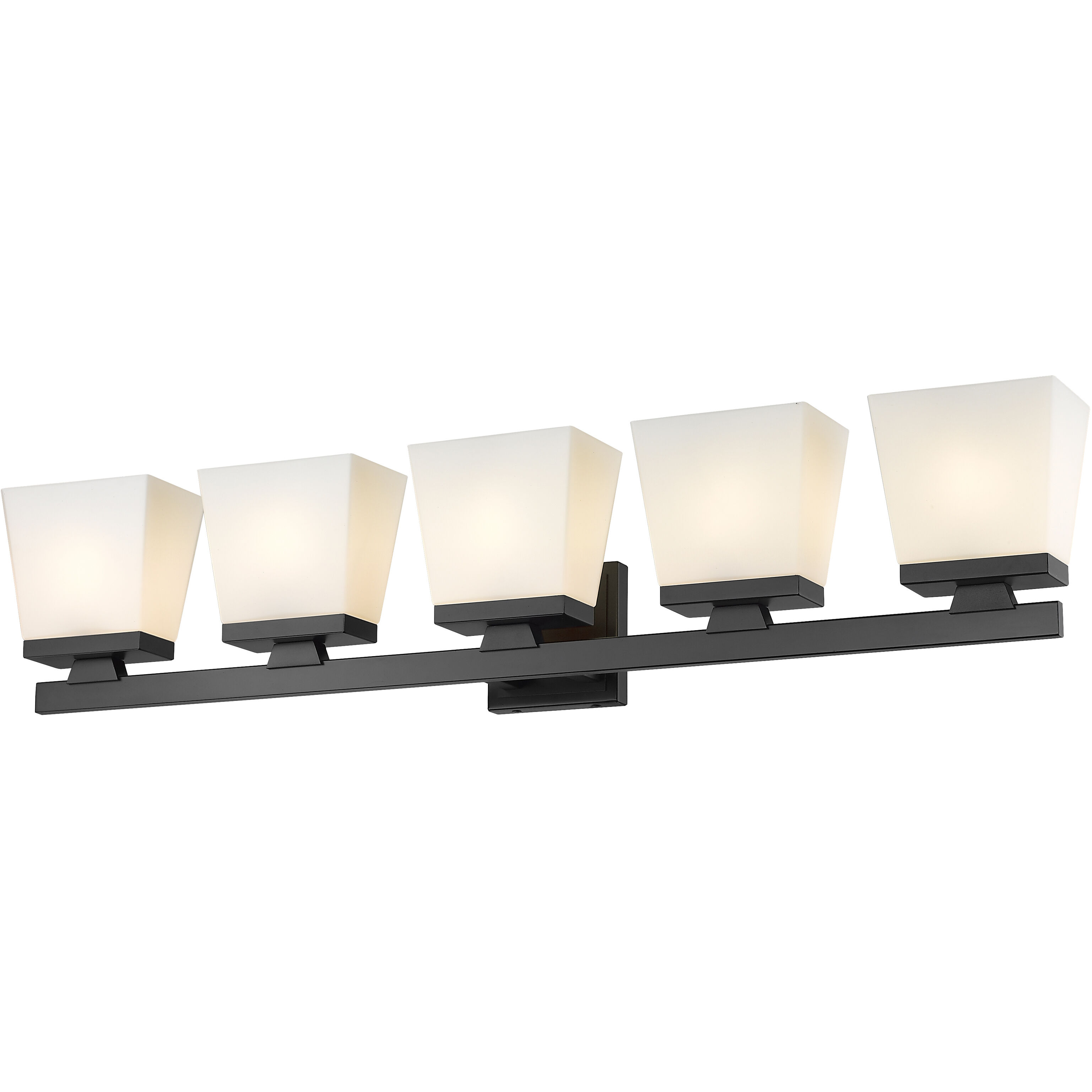 Astor 5 Light 36 inch Matte Black Vanity Wall Light