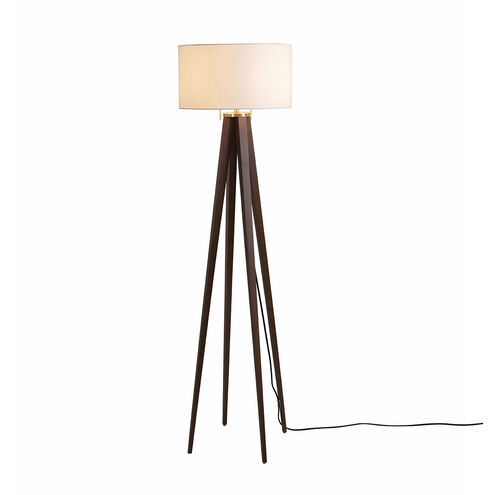 Quattro 61 inch 23.00 watt Dark Walnut and Weathered Brass Floor Lamp Portable Light