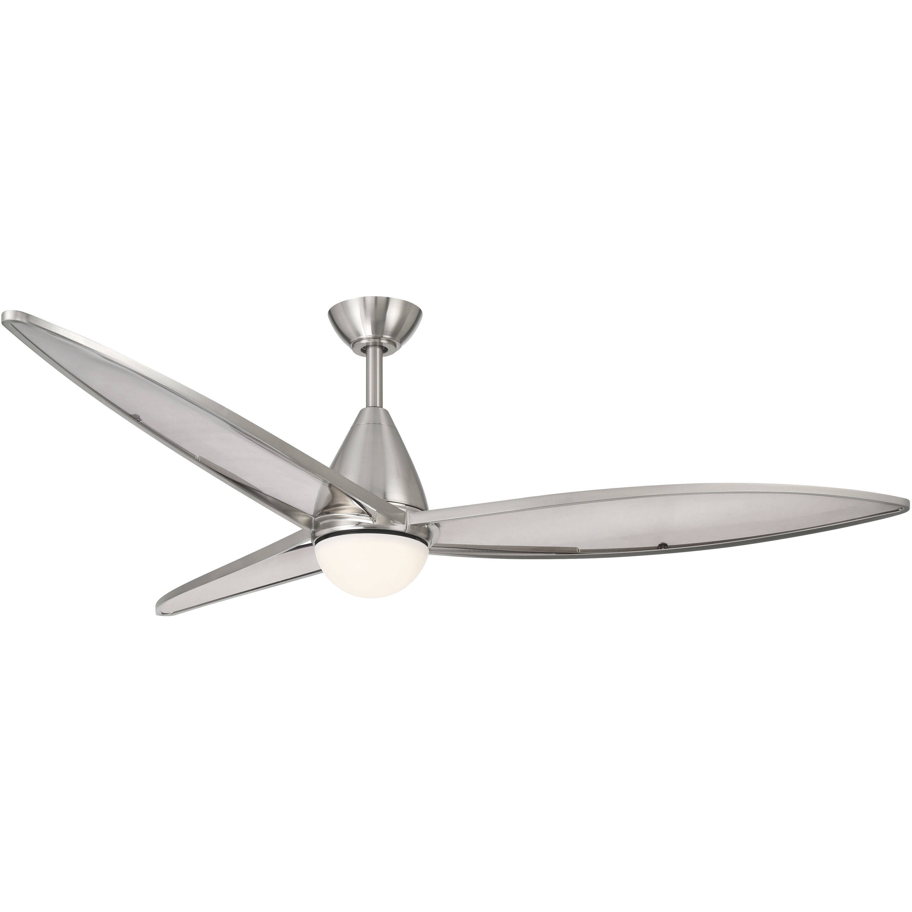 Fleur 64 inch Brushed Nickel with Translucent Grey Smoke Blades Ceiling Fan