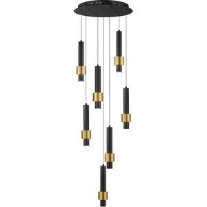 Reveal LED 18 inch Black and Gold Multi-Light Pendant Ceiling Light