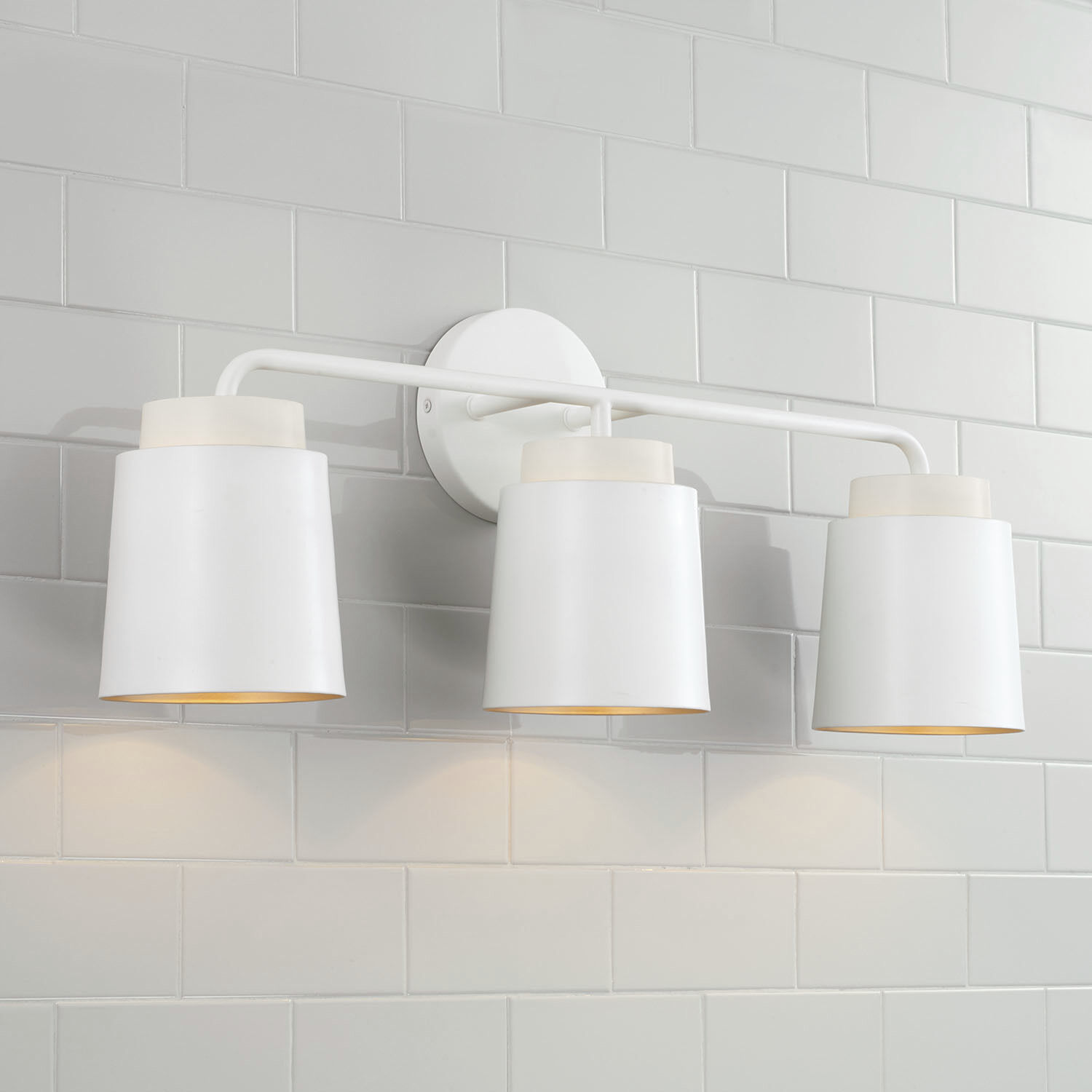 Pratt 3 Light 24.5 inch Matte White Vanity Light Wall Light