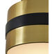 Heybrook LED 26 inch Polished Brass and Black Semi-Flush Mount Ceiling Light