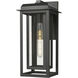 Mansfield 1 Light 16.5 inch Matte Black Outdoor Sconce in Clear Glass