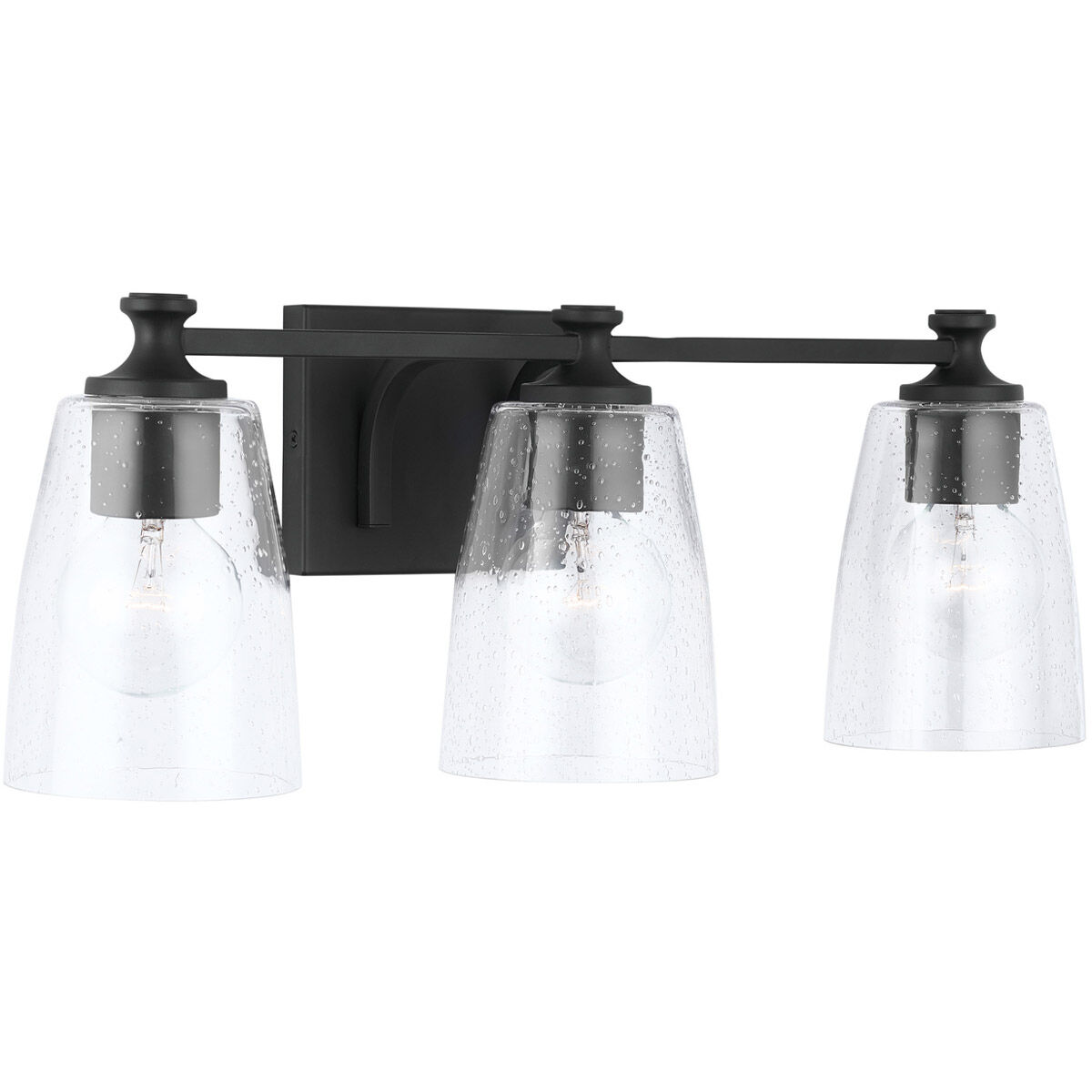 Myles 3 Light 23 inch Matte Black Vanity Light Wall Light