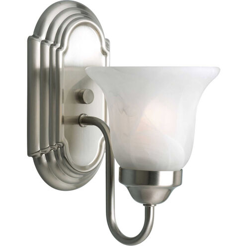 Alabaster Glass 1 Light 5 inch Brushed Nickel Bath Vanity Wall Light in Bulbs Not Included, Standard