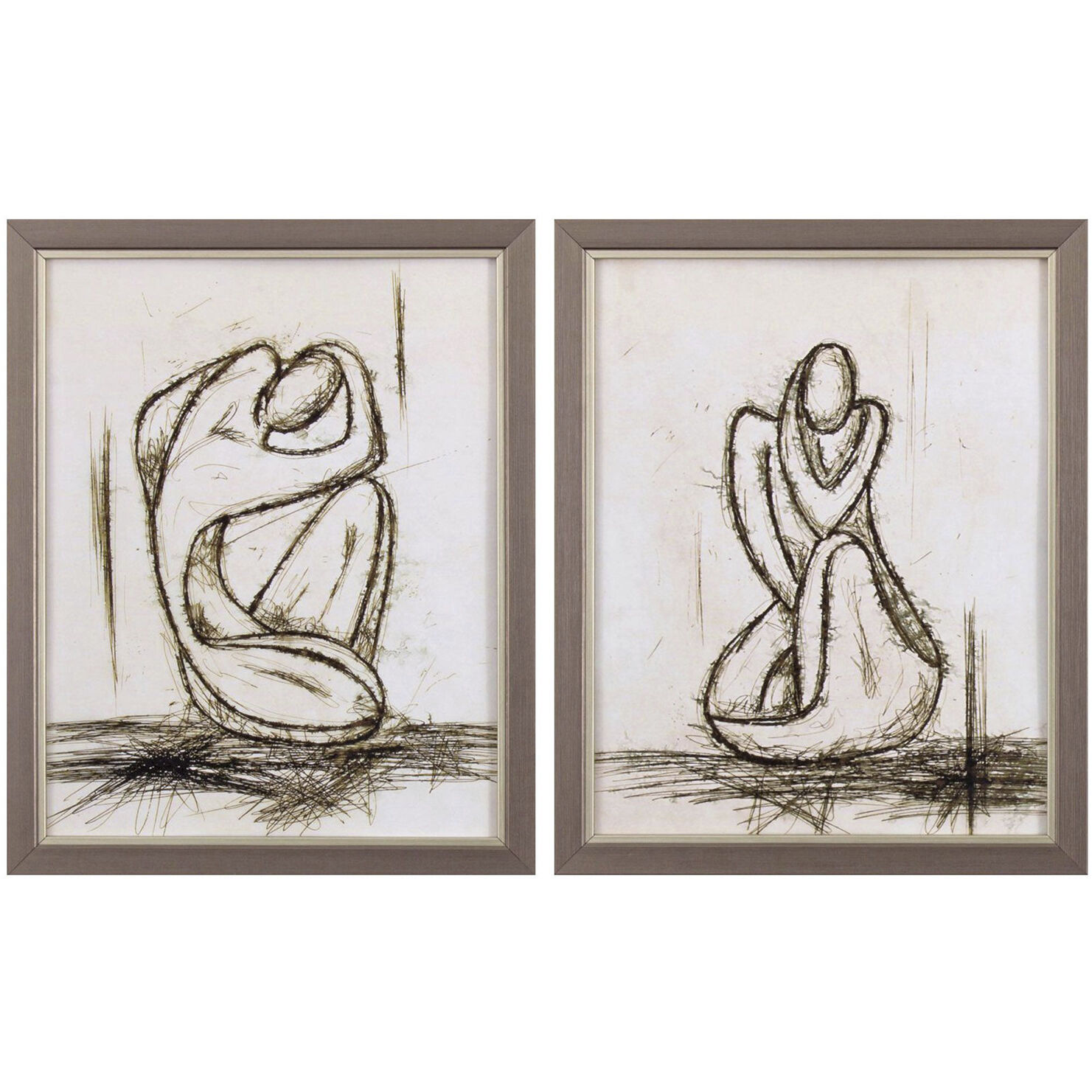 Abstract Black and White and Neutral and Gray Framed Art, Propac