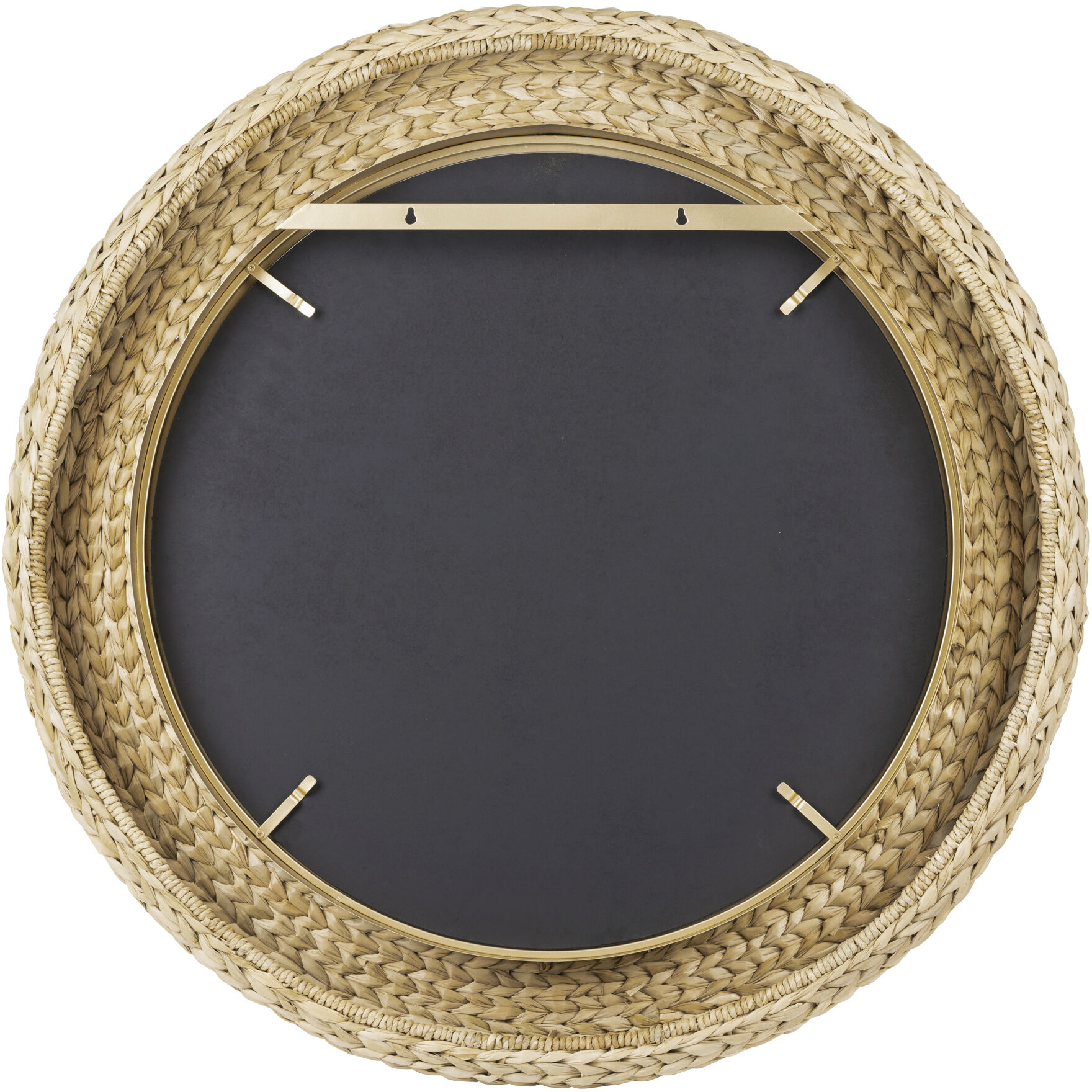 Athena 40.25 X 40.25 inch French Gold with Natural Seagrass Wall Mirror