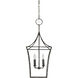 Clover 4 Light 12.5 inch Black Forged Iron Pendant Ceiling Light