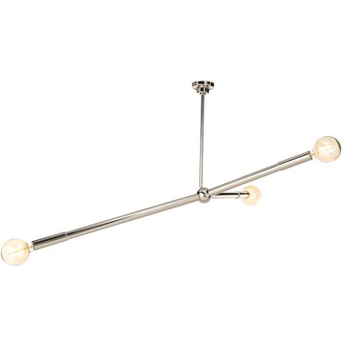 Talon 3 Light 51.25 inch Polished Nickel Chandelier Ceiling Light