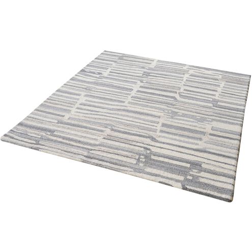 Slate 16 X 16 inch Gray with White Rug