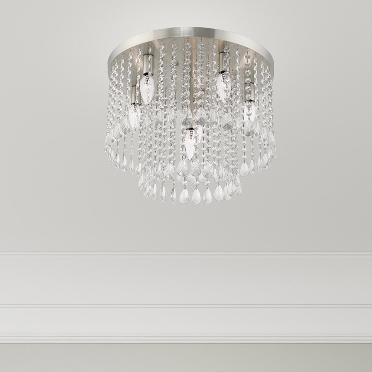 Elizabeth 6 Light 18 inch Brushed Nickel Flush Mount Ceiling Light