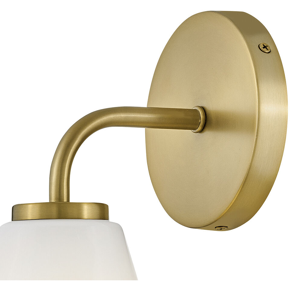 Gio LED 7.25 inch Lacquered Brass Bath Light Wall Light