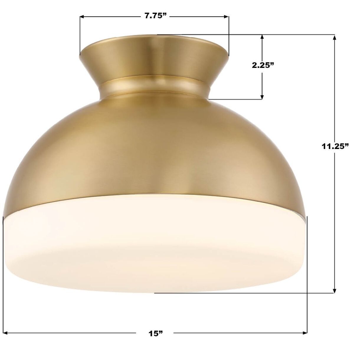 Gidget 2 Light 15 inch Vibrant Gold Flush Ceiling Light