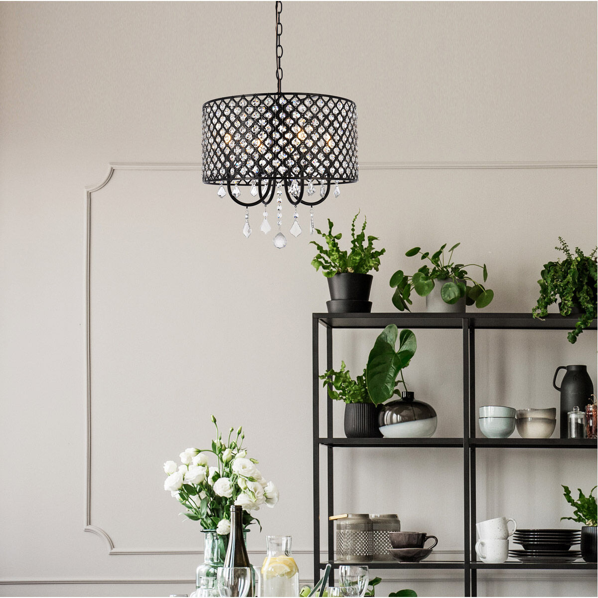 Elise 4 Light 17 inch Black Pendant Ceiling Light