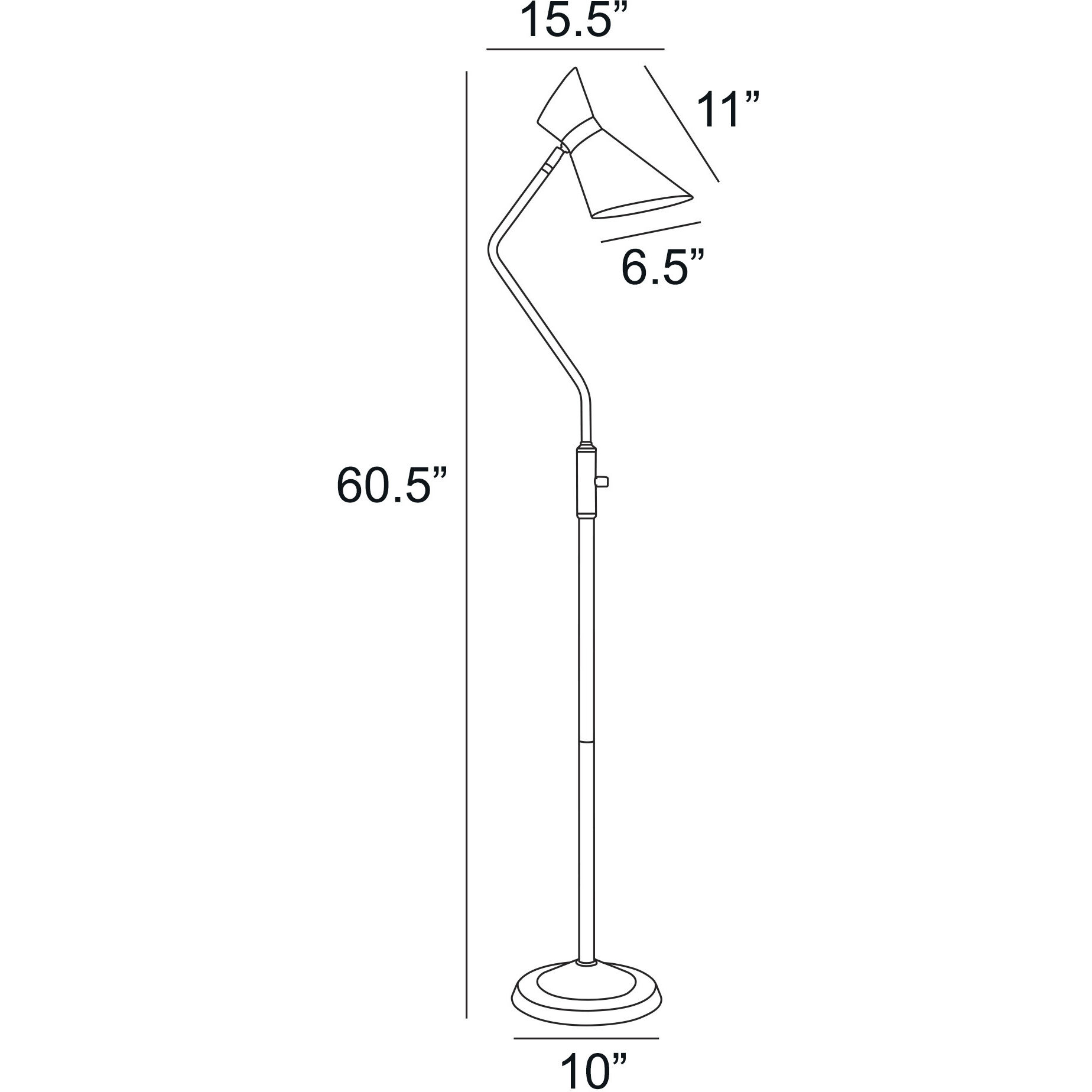 Jared 60.5 inch 60.00 watt Brass Floor Lamp Portable Light