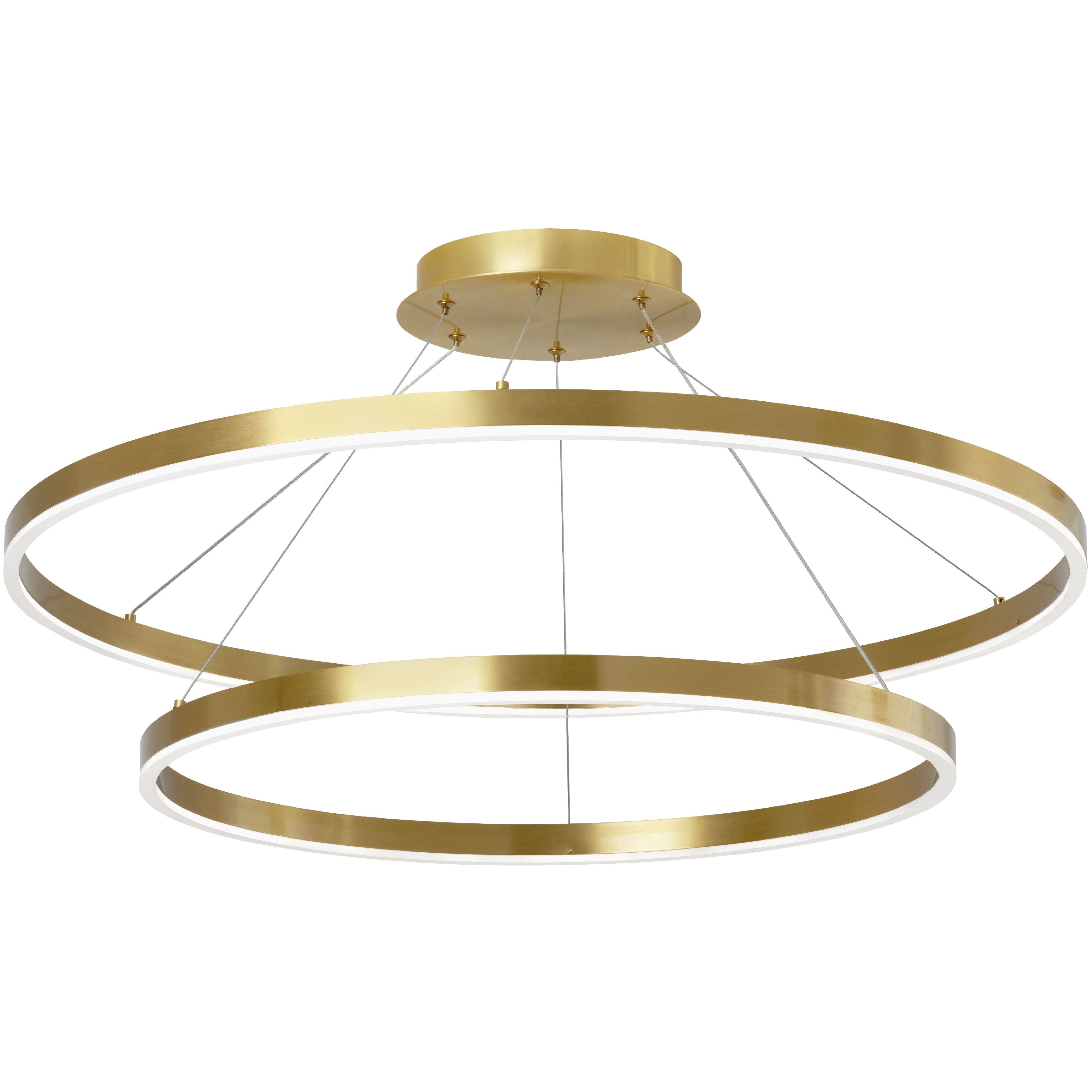 Circulo LED 32 inch Aged Brass Chandelier Ceiling Light, Tiered