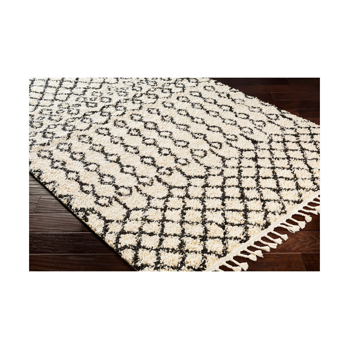 Berber Shag 35 X 24 inch Charcoal/Beige Rugs in 2 x 3