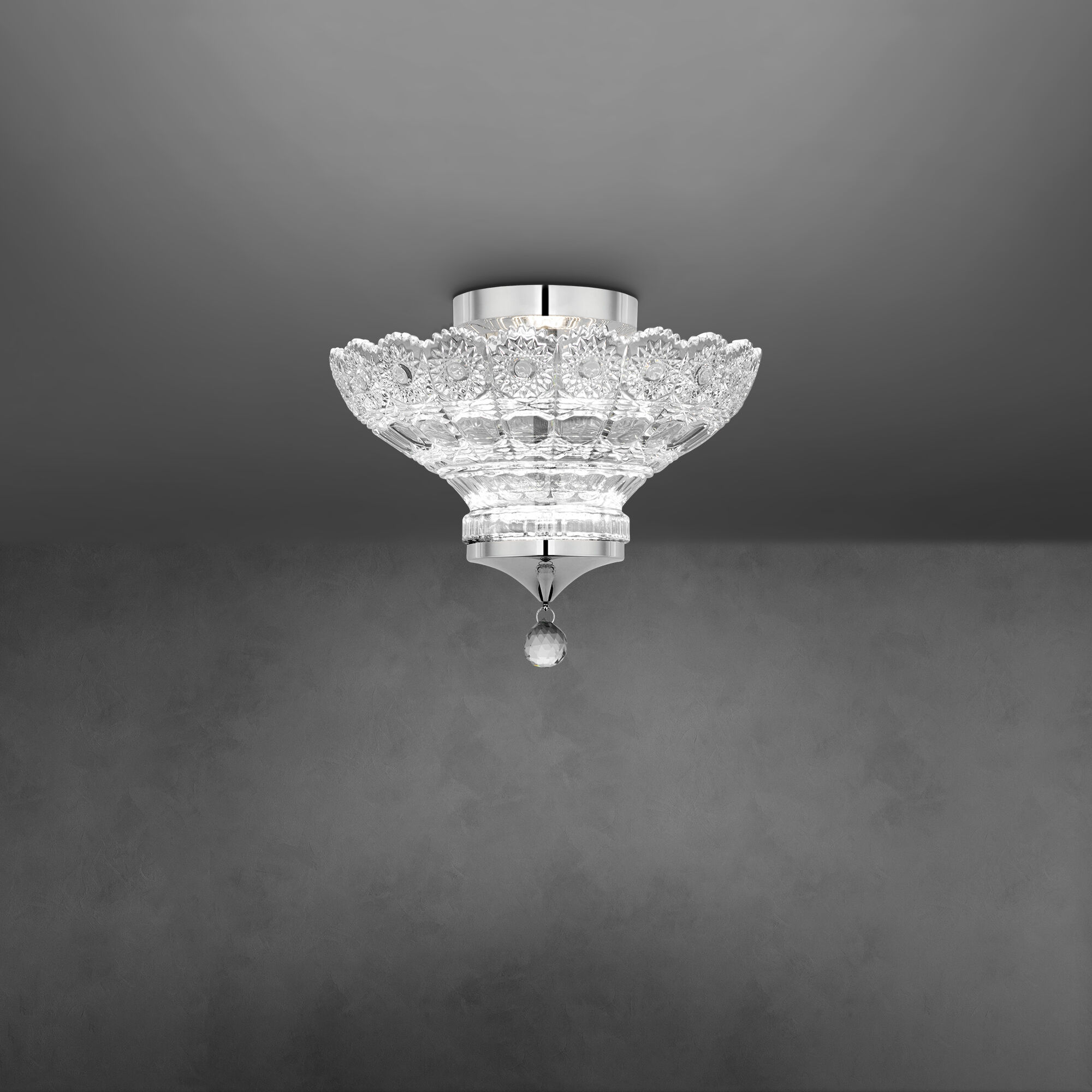 Sterling LED 12 inch Polished Chrome Semi-Flush Mount Ceiling Light, Schonbek Signature