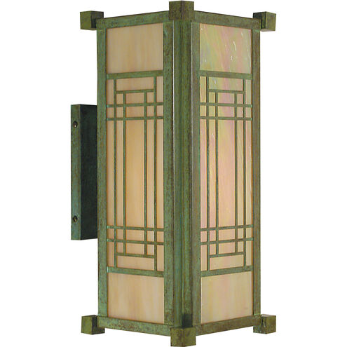 Scottsdale 1 Light 14 inch Verdigris Patina Outdoor Wall Mount in Tan