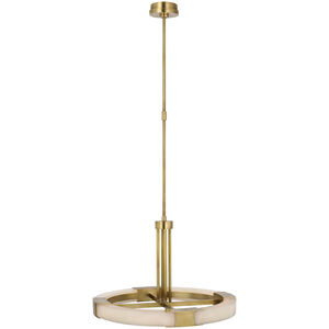 Kelly Wearstler Covet LED 24 inch Antique-Burnished Brass and Alabaster Ring Chandelier Ceiling Light, Medium