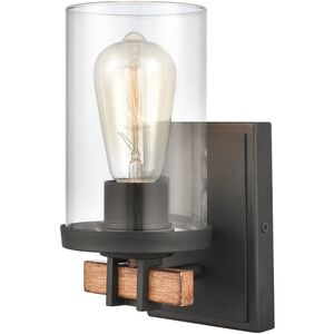 Holdfast 1 Light 5 inch Charcoal with Beechwood Vanity Light Wall Light