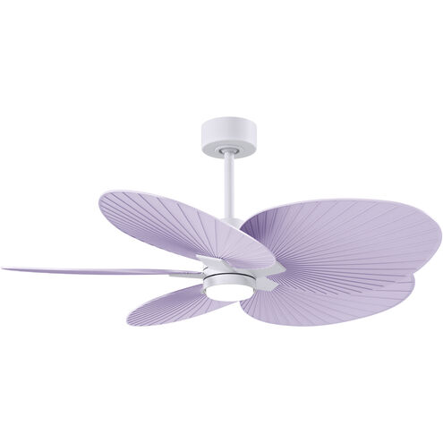 Atlas Alessandra TROPICAL - LK 48 inch Matte White with Lilac Blades Ceiling Fan