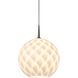 Sirena LED 7.9 inch Matte Chrome Small Pendant Ceiling Light in White Glass
