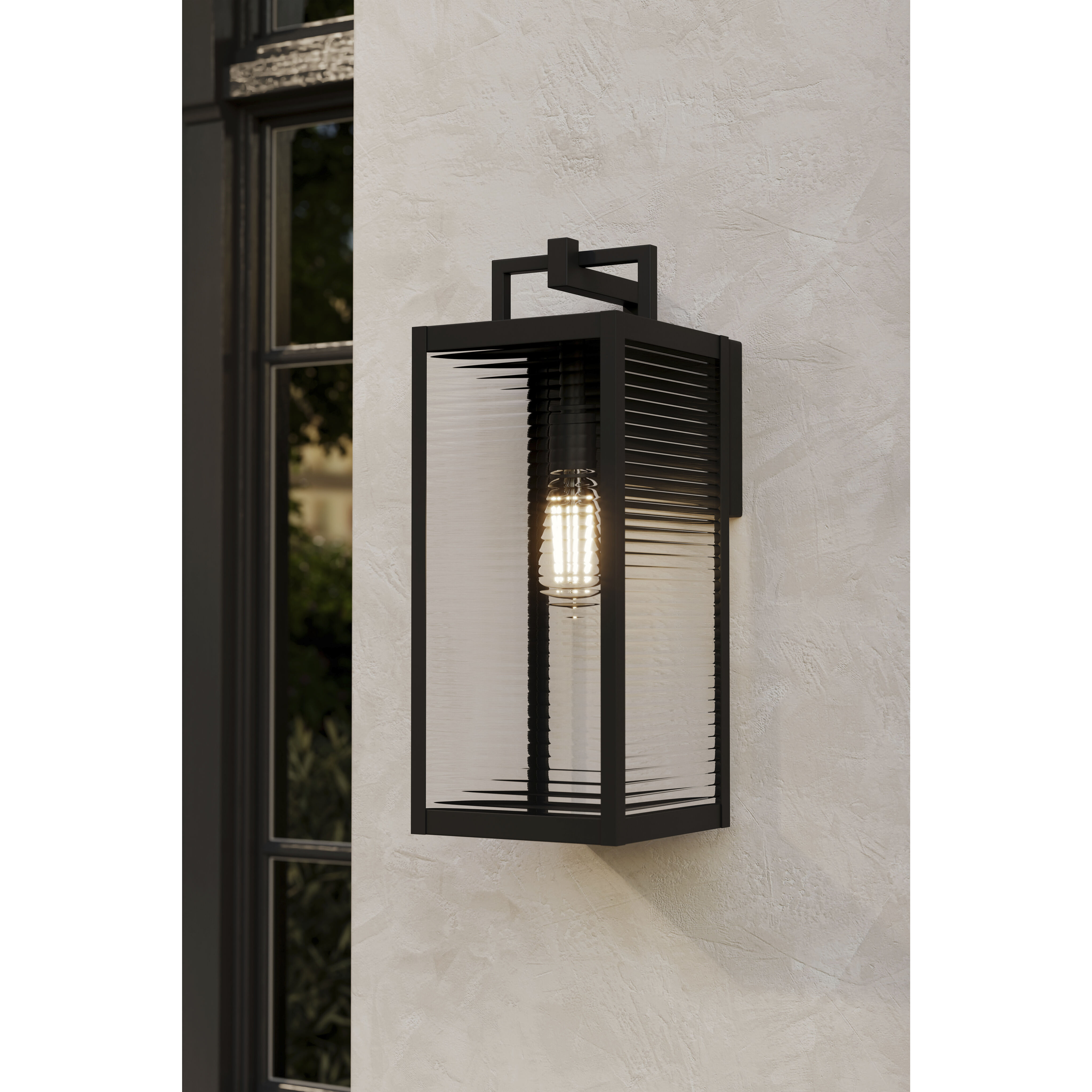 Edgewood 1 Light 19 inch Dark Matte Black Outdoor Wall Sconce