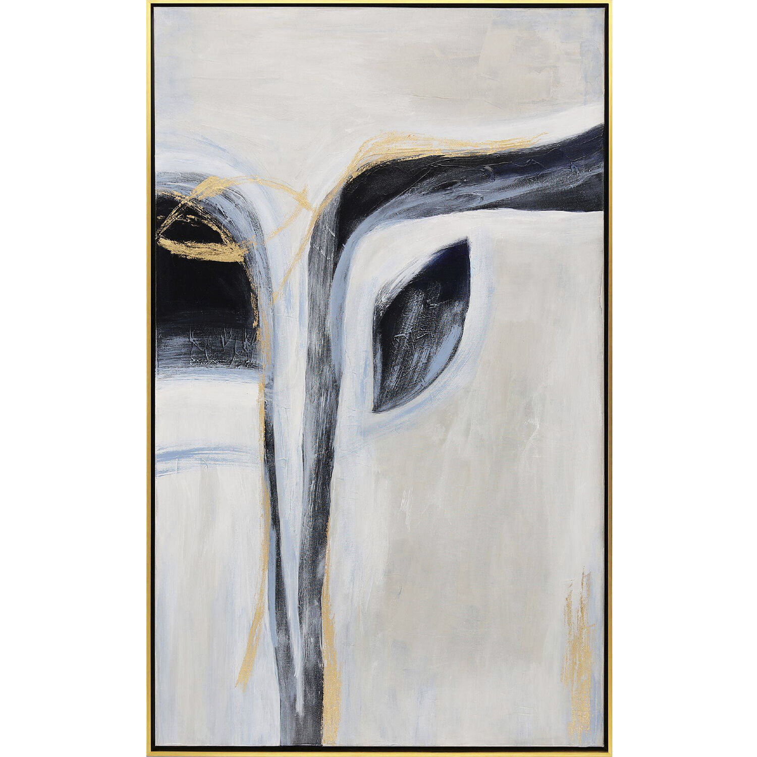 Nouveau Blue and Metallic and White Canvas, The Studio