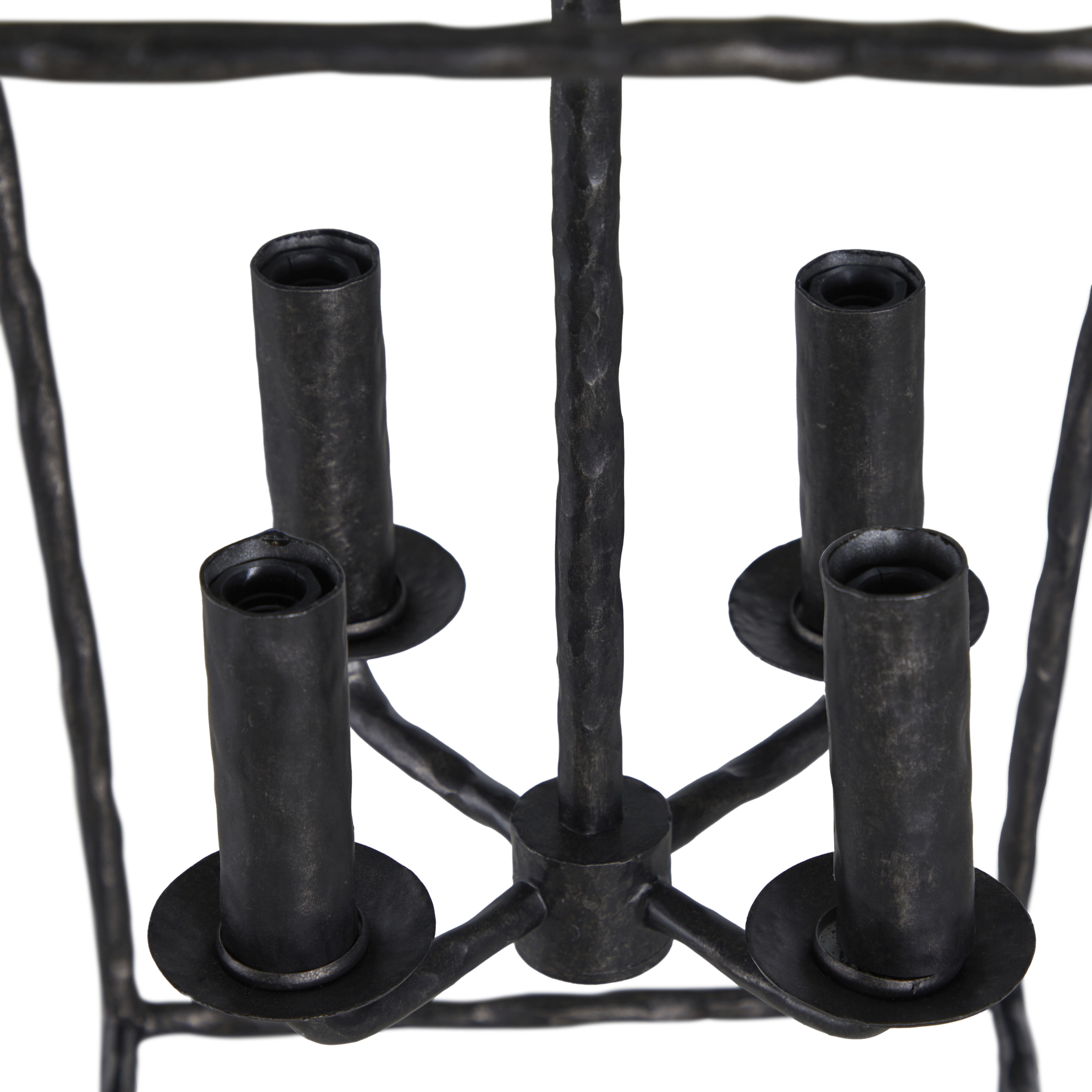 Clover 4 Light 12.5 inch Black Forged Iron Pendant Ceiling Light