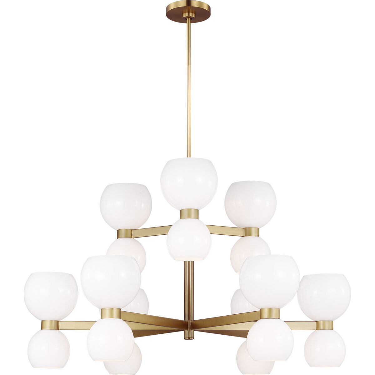 kate spade new york Londyn 18 Light 36.5 inch Burnished Brass with Milk White Glass Chandelier Ceiling Light