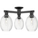 Preston 3 Light 23.75 inch Matte Black Semi-Flush Mount Ceiling Light in Clear Glass