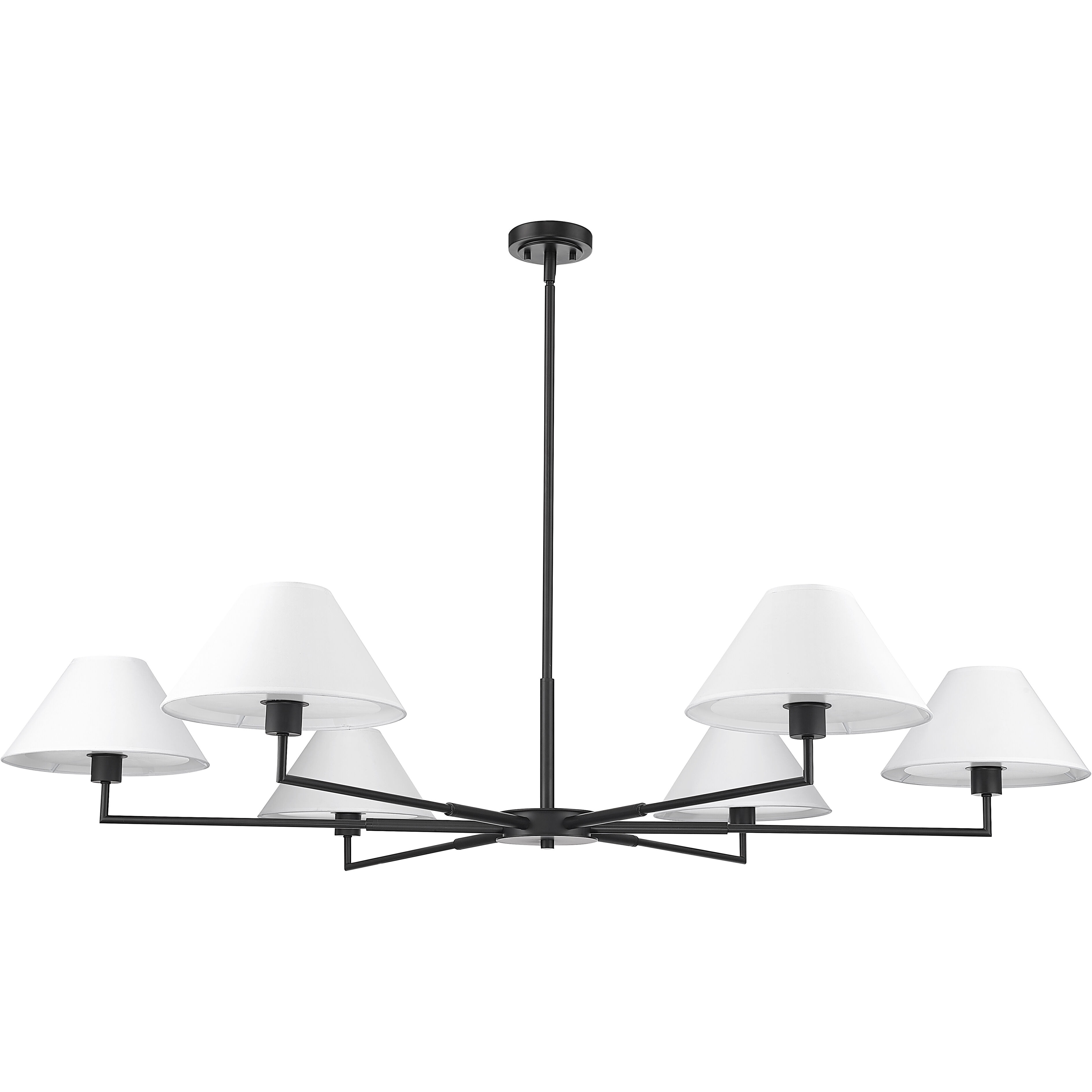 Leila 6 Light 63 inch Matte Black Chandelier Ceiling Light