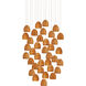 Beehive 36 Light 37 inch Natural Rattan and Silver Multi-Drop Pendant Ceiling Light
