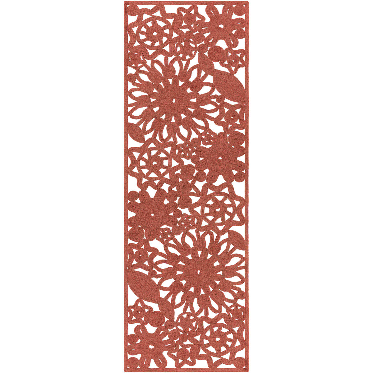Sanibel 96 X 30 inch Red Outdoor Runner, Polypropylene, Polyester, and Viscose
