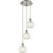 Ballston White Mouchette 3 Light 12.5 inch Brushed Satin Nickel Cord Hung Multi Pendant Ceiling Light