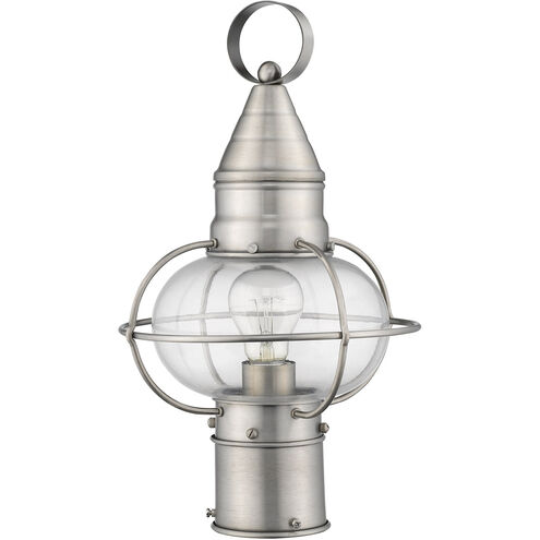 Newburyport 1 Light 15 inch Brushed Nickel Outdoor Post Top Lantern