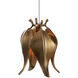 Iota 3 Light 12 inch Antique Brass Multi-Drop Pendant Ceiling Light