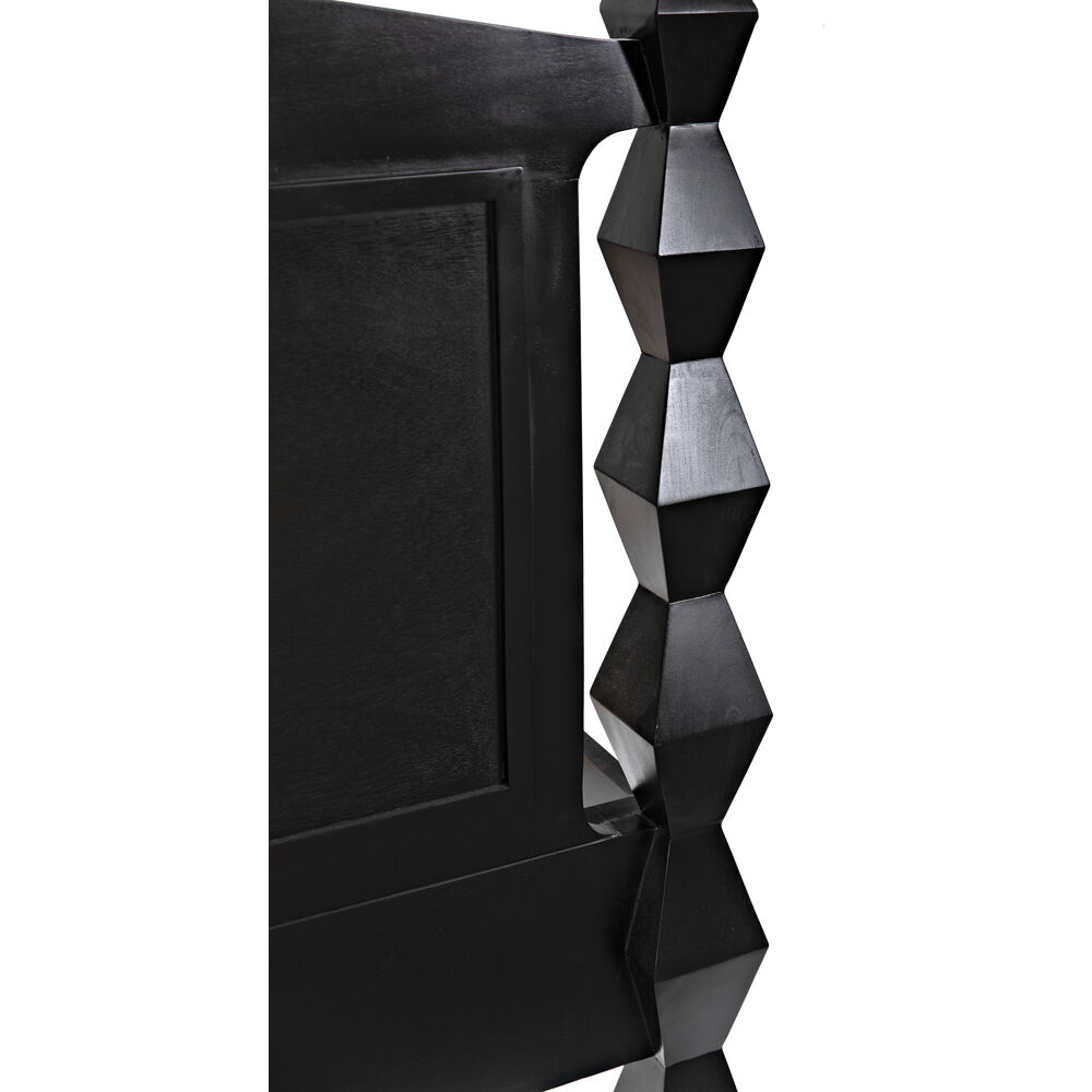 Brancusi Hand Rubbed Black Bed, Eastern King